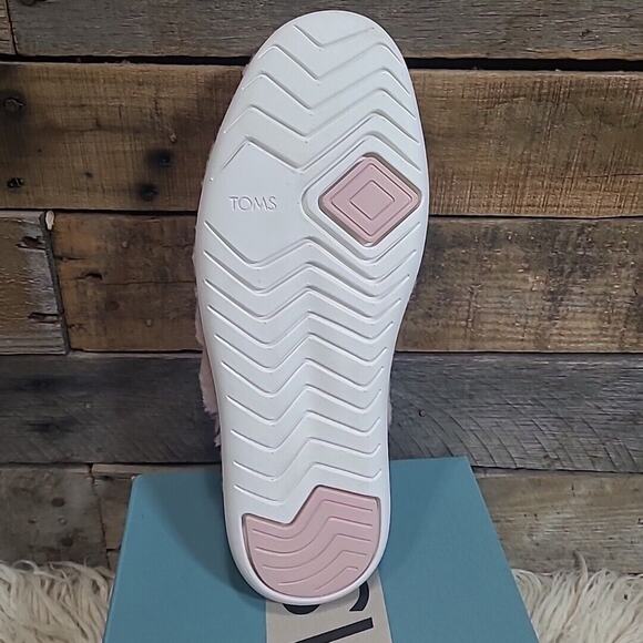 TOMS Alpargata Mallow Mule Rose Pink Faux Fur Slip On Slippers 8.5 NIB - Picture 8 of 8